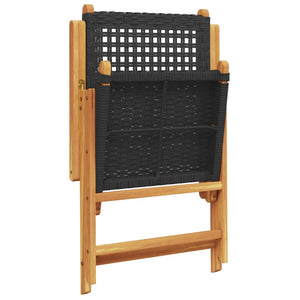 vidaXL Adjustable Garden Chairs 6 pcs Black Poly Rattan Solid Wood