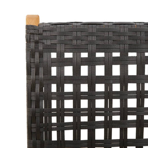 vidaXL Adjustable Garden Chairs 6 pcs Black Poly Rattan Solid Wood