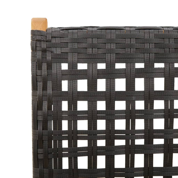 vidaXL Adjustable Garden Chairs 6 pcs Black Poly Rattan Solid Wood