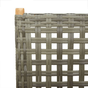 vidaXL Adjustable Garden Chairs 4 pcs Grey Poly Rattan Solid Wood