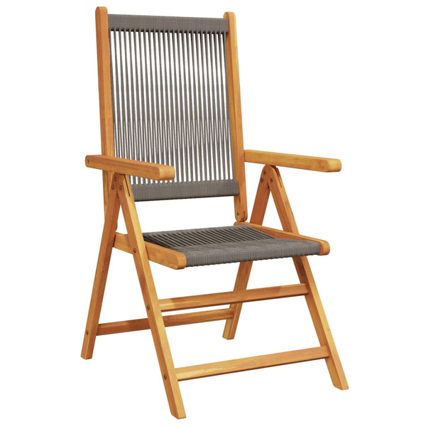 vidaXL Adjustable Garden Chairs 4 pcs Grey Solid Acacia Wood