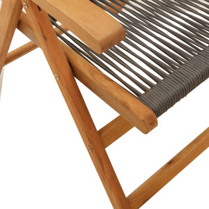 vidaXL Adjustable Garden Chairs 4 pcs Grey Solid Acacia Wood