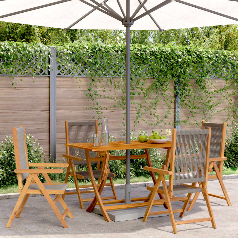 vidaXL Adjustable Garden Chairs 4 pcs Grey Solid Acacia Wood