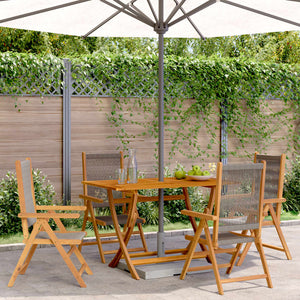 vidaXL Adjustable Garden Chairs 4 pcs Grey Solid Acacia Wood