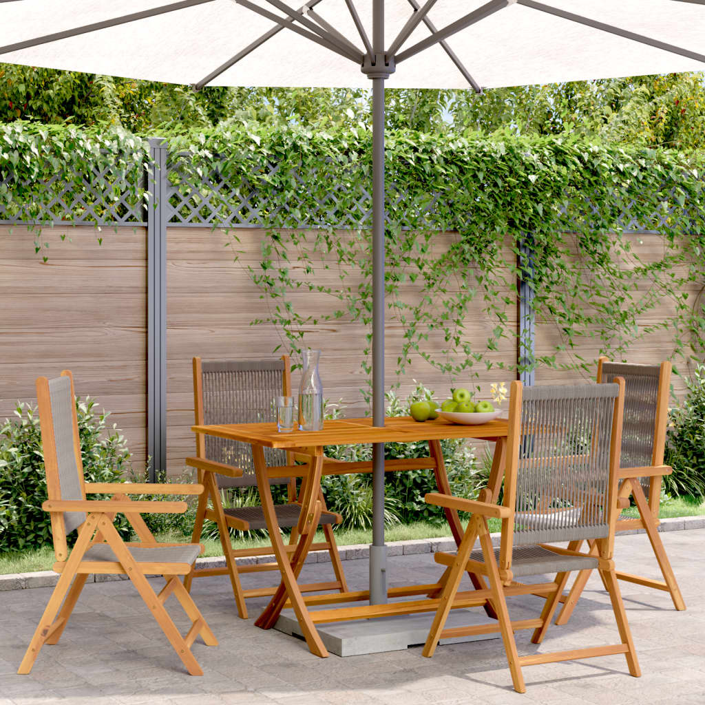 vidaXL Adjustable Garden Chairs 4 pcs Grey Solid Acacia Wood