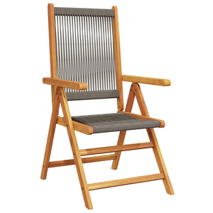 vidaXL Garden Chairs Adjustable 8 pcs. Grey Solid Acacia Wood