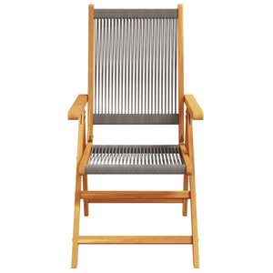 vidaXL Garden Chairs Adjustable 8 pcs. Grey Solid Acacia Wood