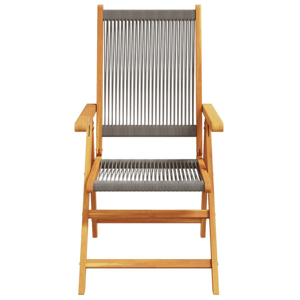 vidaXL Garden Chairs Adjustable 8 pcs. Grey Solid Acacia Wood