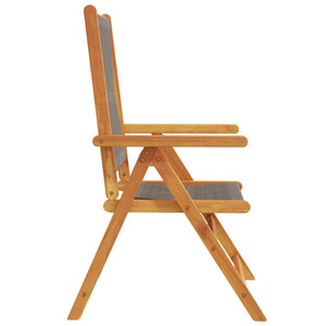 vidaXL Garden Chairs Adjustable 8 pcs. Grey Solid Acacia Wood