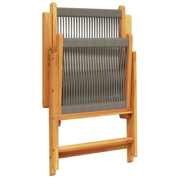 vidaXL Garden Chairs Adjustable 8 pcs. Grey Solid Acacia Wood