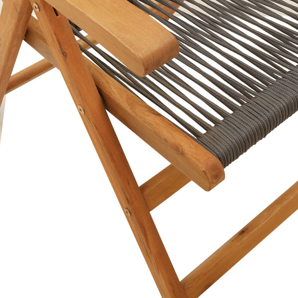 vidaXL Garden Chairs Adjustable 8 pcs. Grey Solid Acacia Wood