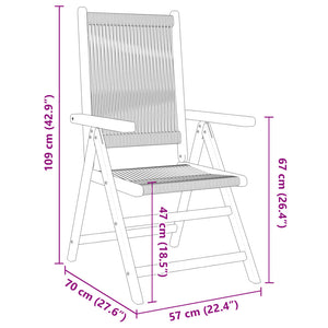 vidaXL Garden Chairs Adjustable 8 pcs. Grey Solid Acacia Wood