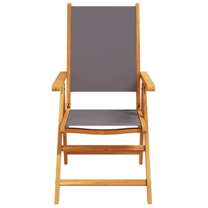 vidaXL Adjustable Garden Chairs 4 pcs Anthracite Fabric and Solid Wood