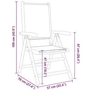 vidaXL Adjustable Garden Chairs 4 pcs Anthracite Fabric and Solid Wood