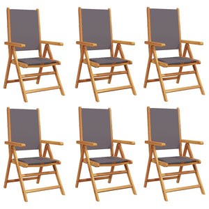 vidaXL Garden Chair Adjustable 6 pcs Anthracite Fabric and Solid Wood