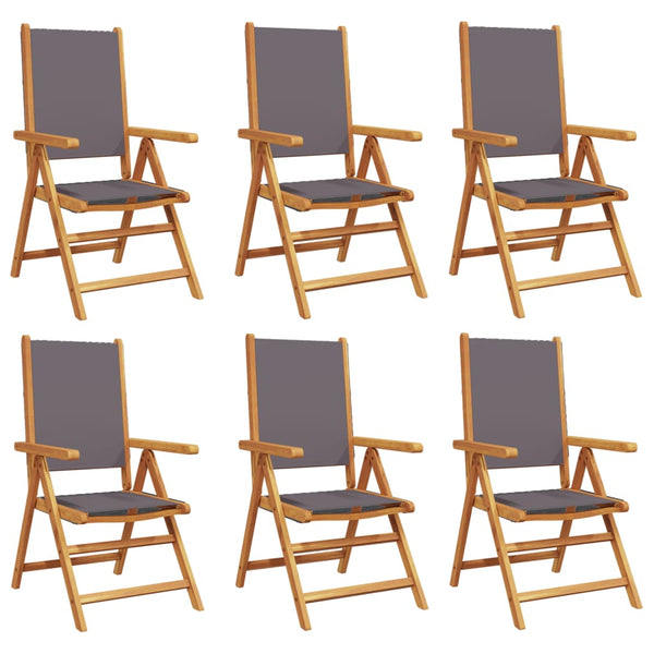 vidaXL Garden Chair Adjustable 6 pcs Anthracite Fabric and Solid Wood