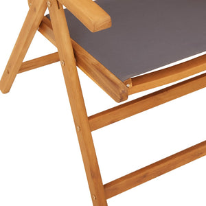 vidaXL Garden Chair Adjustable 6 pcs Anthracite Fabric and Solid Wood