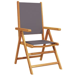 vidaXL Garden Chairs Adjustable 8 pcs Anthracite Fabric and Solid Wood
