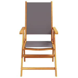 vidaXL Garden Chairs Adjustable 8 pcs Anthracite Fabric and Solid Wood