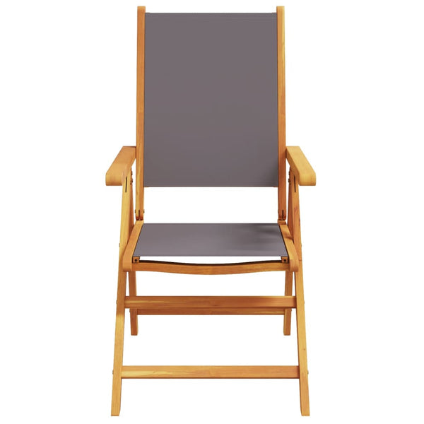 vidaXL Garden Chairs Adjustable 8 pcs Anthracite Fabric and Solid Wood