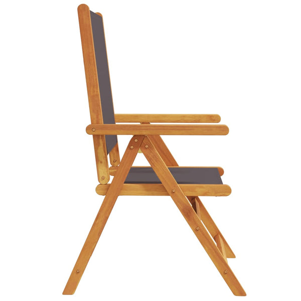 vidaXL Garden Chairs Adjustable 8 pcs Anthracite Fabric and Solid Wood