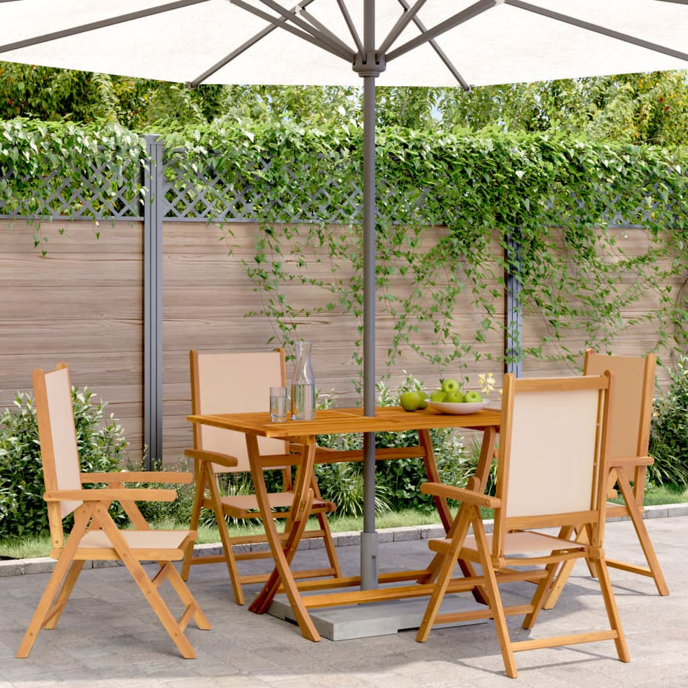 Verstellbare Gartenstühle 4er Set Beige