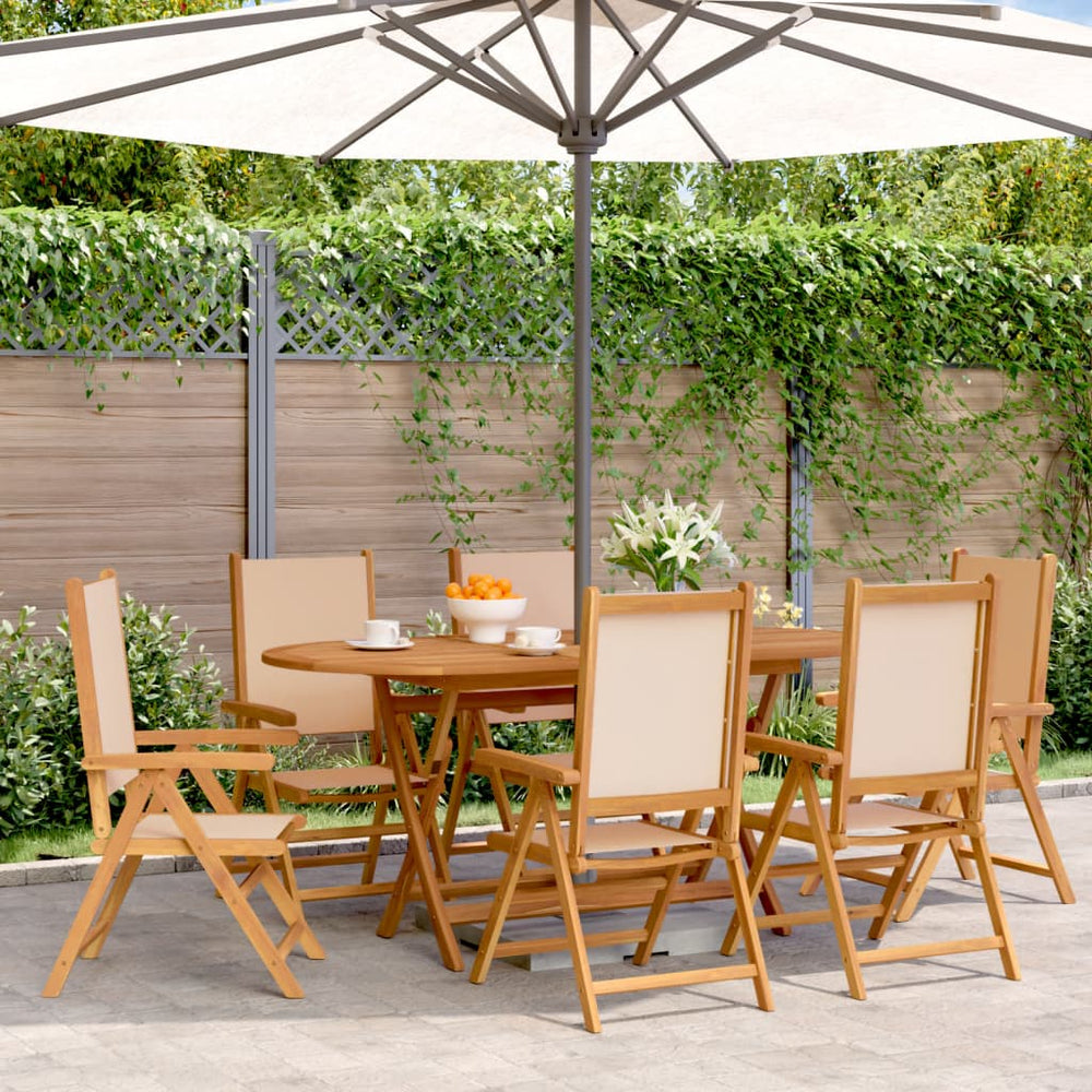 Verstellbare Gartenstühle 6er Set Beige