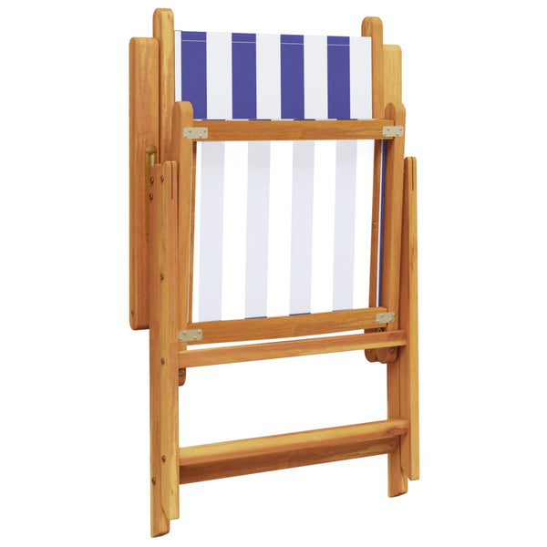 Verstellbare Gartenstühle 4er Set, Blau/Weiss