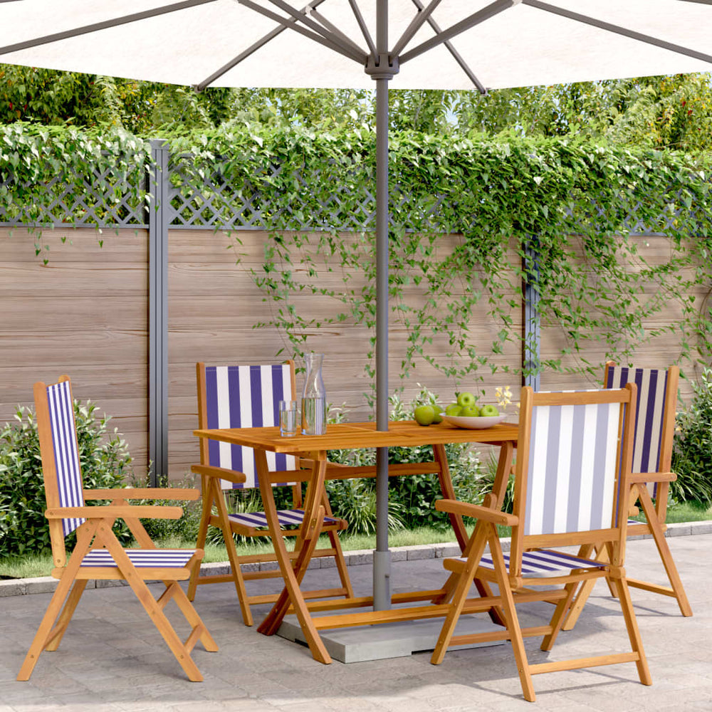 Verstellbare Gartenstühle 4er Set, Blau/Weiss