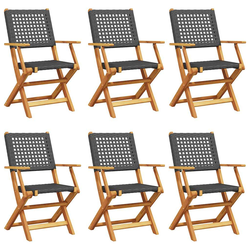 Klappbare Gartenstühle 6er Set Poly Rattan