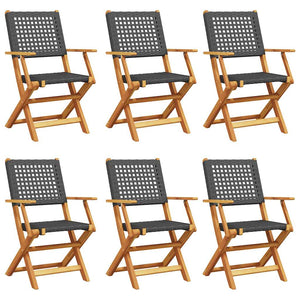 Klappbare Gartenstühle 6er Set Poly Rattan