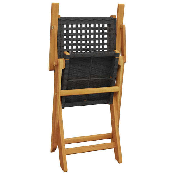 Klappbare Gartenstühle 6er Set Poly Rattan