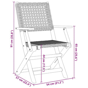 Klappbare Gartenstühle 6er Set Poly Rattan