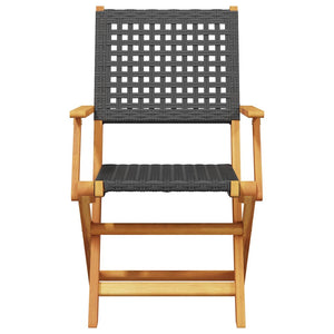 Gartenstühle 8er Set Klappbar Poly Rattan Schwarz