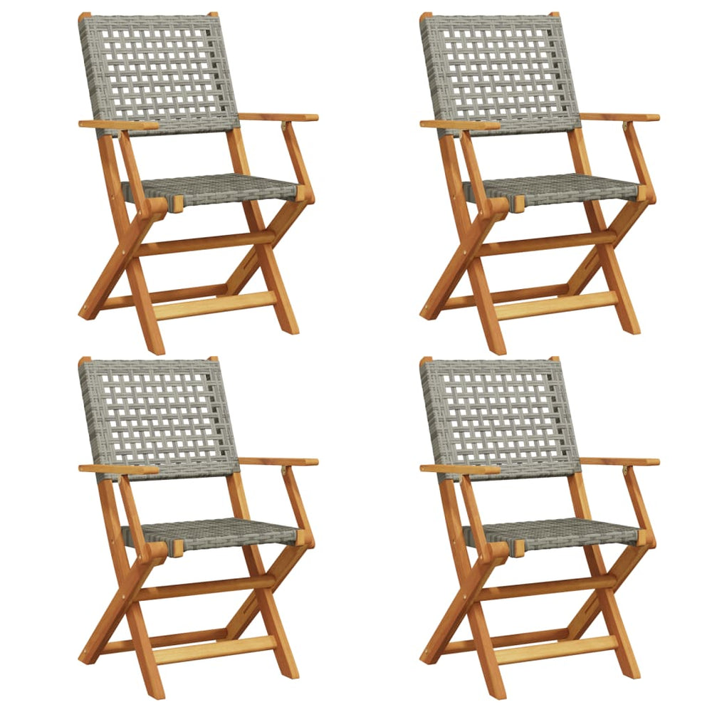 Gartenstühle 4er Set Klappbar Grau