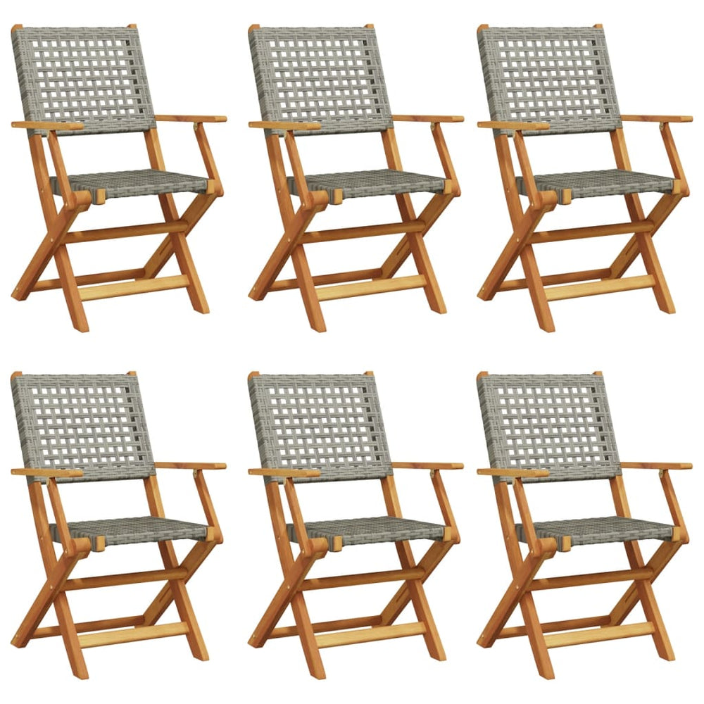 Klappbare Gartenstühle 6er Set Grau