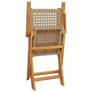 Klappbare Gartenstühle, 6er Set, Beige Poly Rattan