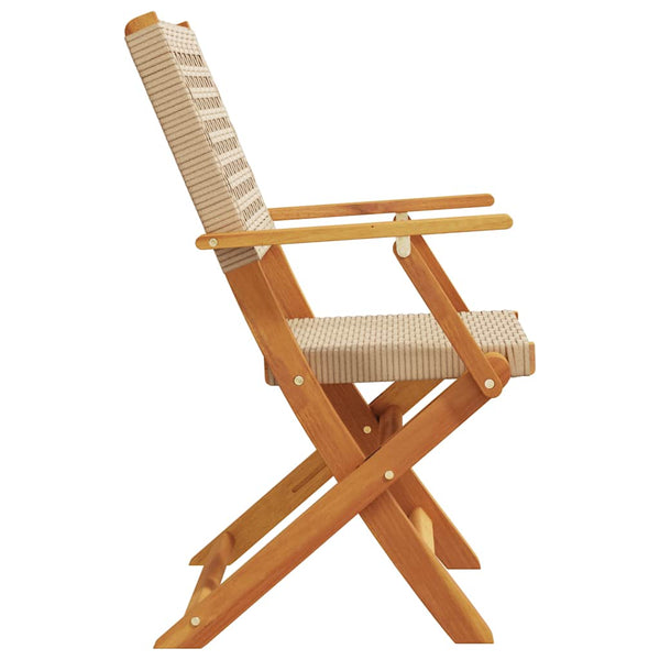 Klappbare Gartenstühle, 8er Set, Beige Poly Rattan