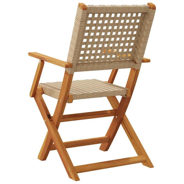 Klappbare Gartenstühle, 8er Set, Beige Poly Rattan