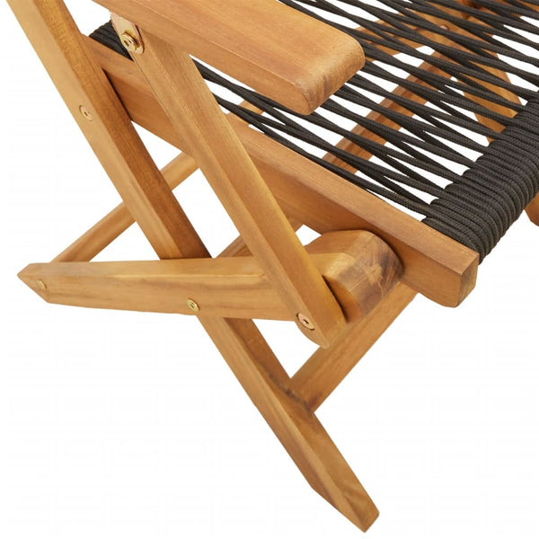 Klappbare Gartenstühle 4er Set Akazie Schwarz