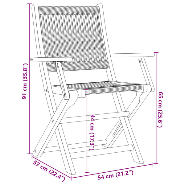 Klappbare Gartenstühle 4er Set Akazie Schwarz