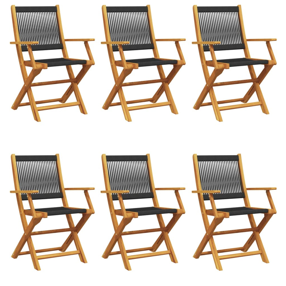Klappbare Gartenstühle, 6er Set, Akazie
