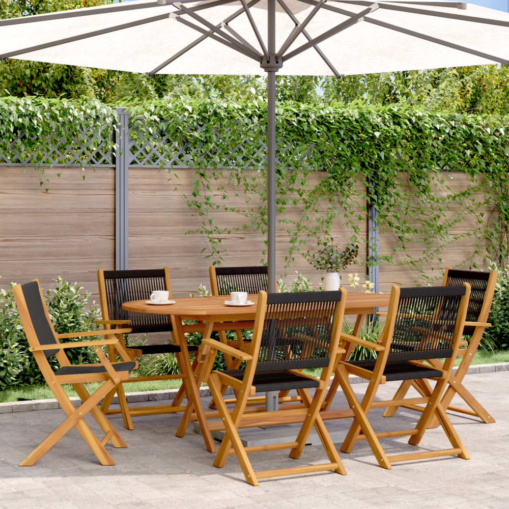 Klappbare Gartenstühle, 6er Set, Akazie