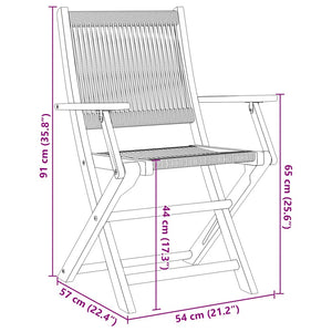 Gartenstühle 6er Set Akazie Grau Klappbar