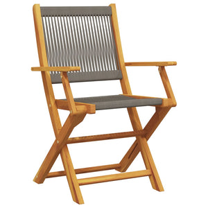 Gartenstühle 8er Set Akazie Grau Klappbar