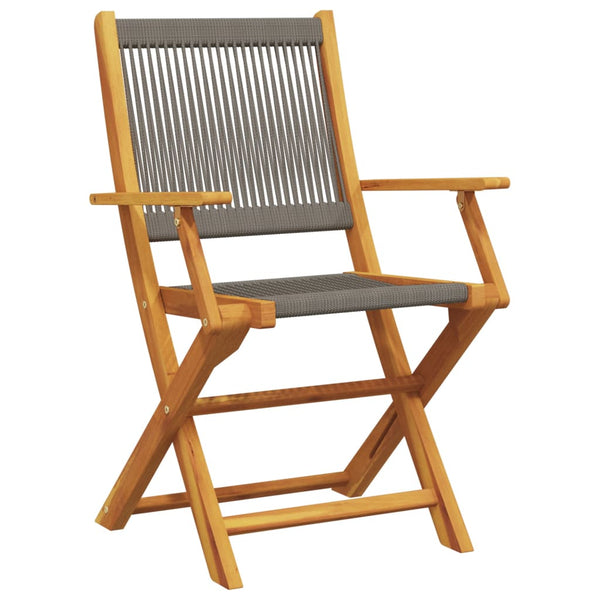 Gartenstühle 8er Set Akazie Grau Klappbar