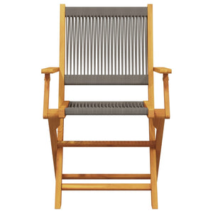Gartenstühle 8er Set Akazie Grau Klappbar