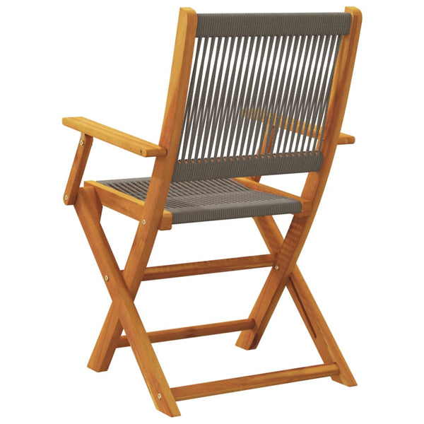 Gartenstühle 8er Set Akazie Grau Klappbar