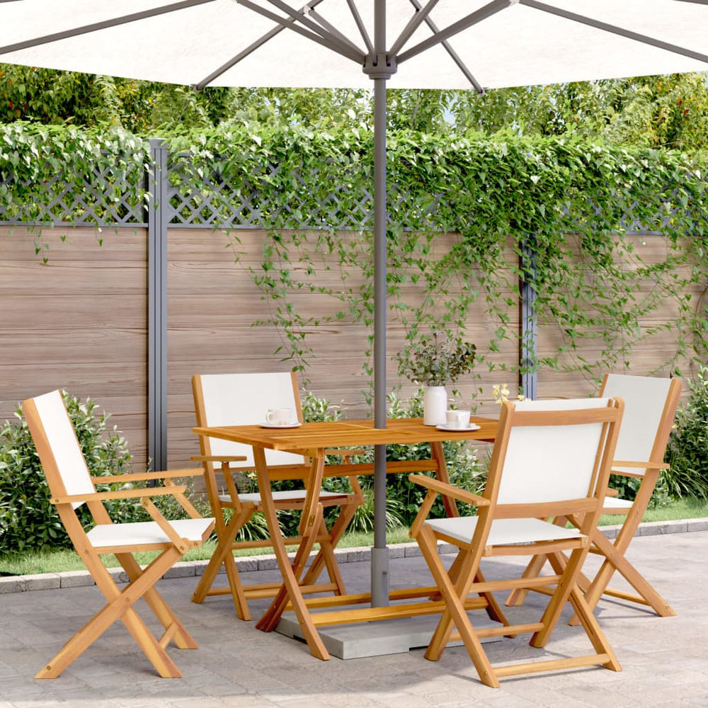 Klappbare Gartenstühle 4er Set Cremeweiß