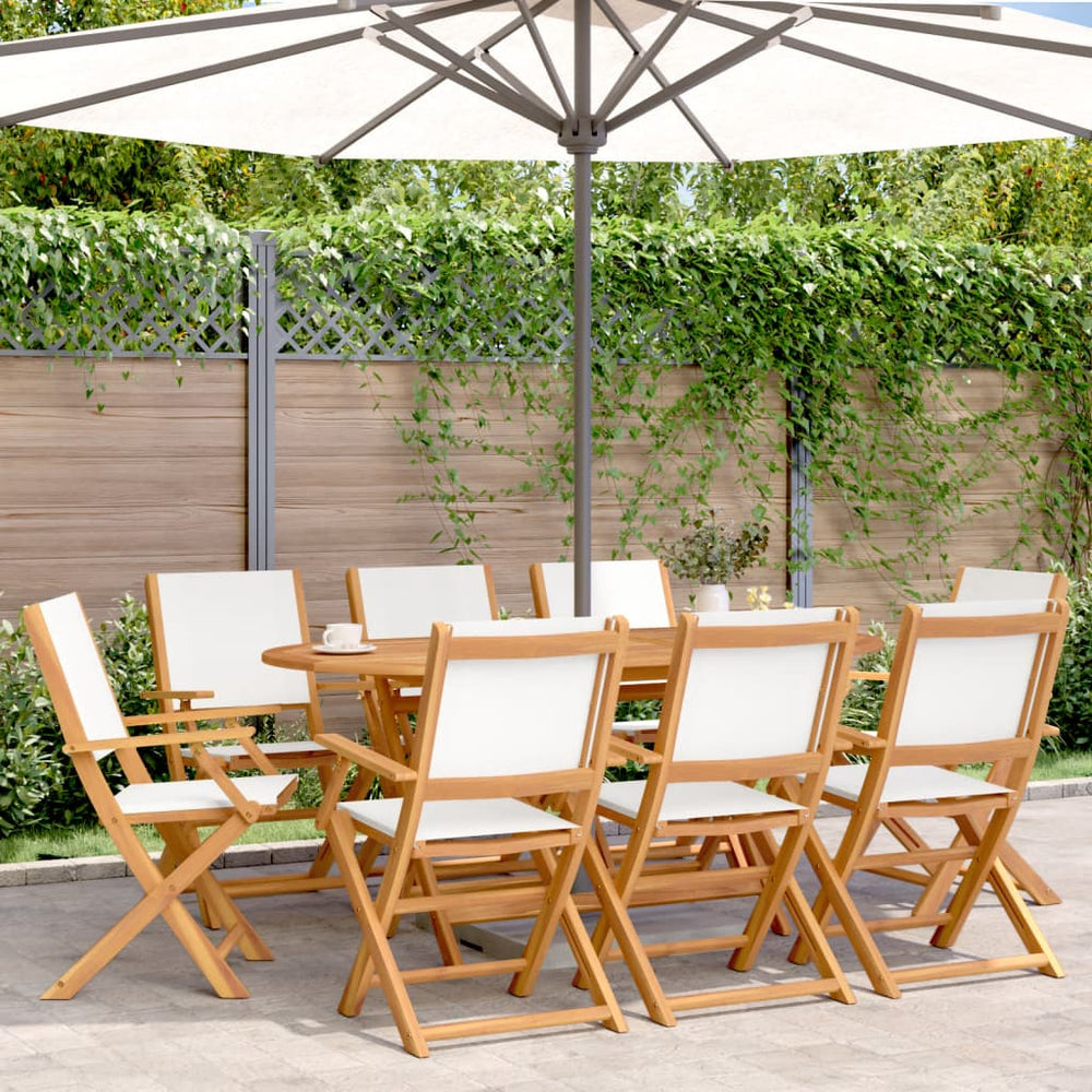 Klappbare Gartenstühle, 8er Set, Cremeweiß